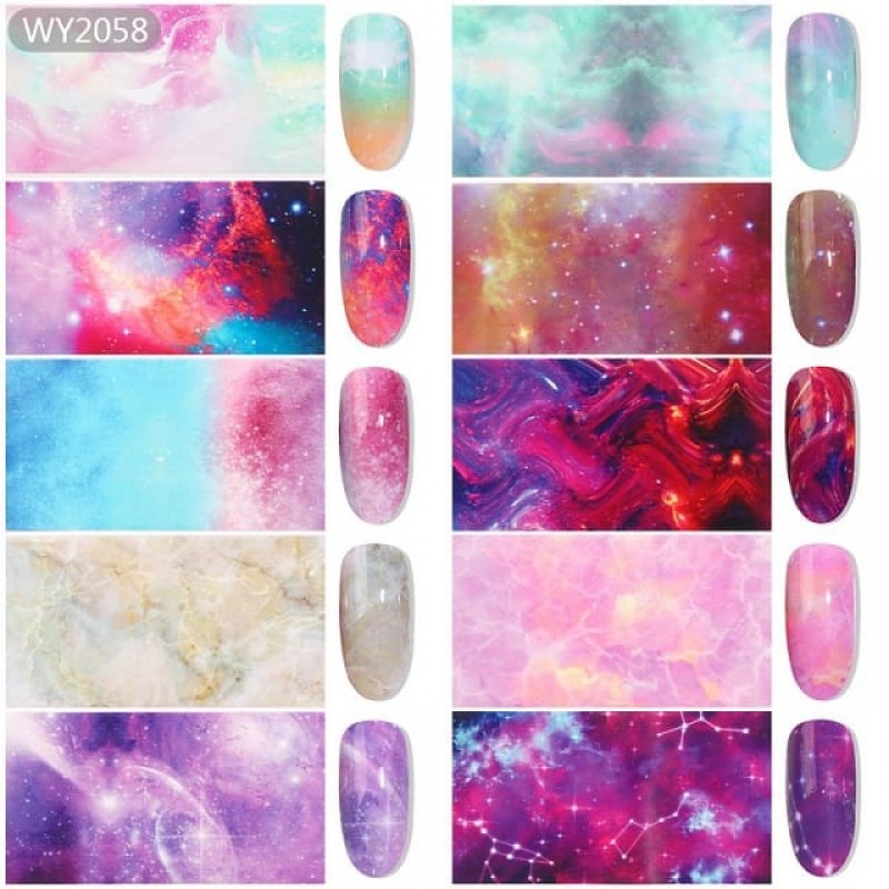 Folii de transfer set 10 culori Galaxy WY-2058